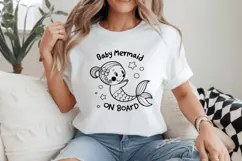 Baby mermaid on board SVG Design, Mermaid SVG Design Product Image 2