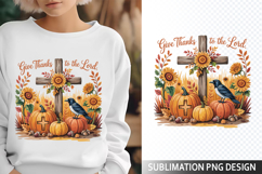 Give thanks Christian Harvest - Halloween Sublimation PNG Product Image 1