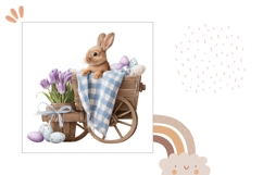 Purple Tulips Pillow Case Design, Easter Bunny Pillow PNG Product Image 2