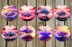Fantasy sunset | Car coaster &amp; key chain sublimation designs Product Image 2
