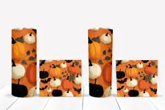 Vintage Halloween Bats Tumbler, Fall Pumpkins Tumbler Design Product Image 2