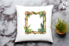 Watercolor Wooden Frame Clipart Sublimation PNG Product Image 2