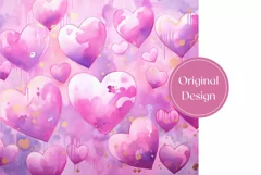 Watercolor Hearts Tumbler Design, Valentine's Day Tumbler Product Image 2
