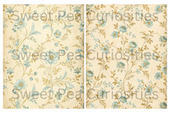 Shabby Chic, Blue, Papers, Junk Journal Product Image 2