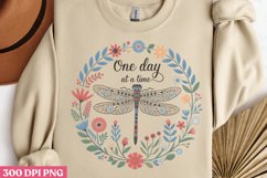One day at a time PNG, Retro Dragonfly Sublimation PNG Product Image 3
