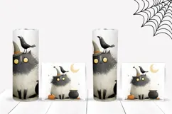 Cartoon Halloween Cat Tumbler, Spooky Halloween Sublimation Product Image 2