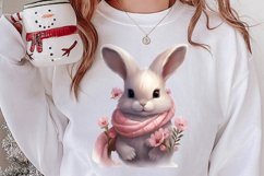 Cute Pink Christmas Animals Clipart Sublimation Product Image 2