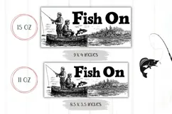 Fish On Mug, Fishing Mug Wrap, Fisherman Mug Sublimation Product Image 2