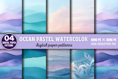 Ocean Pastel Watercolor Background PNG Product Image 1