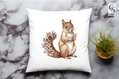 Woodland Squirrel Watercolor Clipart PNG Product Image 3