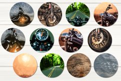 Motorcycle Round Earring sublimation, bike design bundle Product Image 2