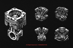 10 Bundle Dark Art Engine Skull Motorcycle Bike Race Car V8 Product Image 3