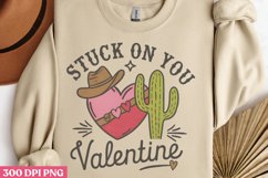 Stuck on you PNG, Western Valentine Sublimation PNG Product Image 1