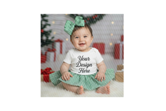 Christmas Baby Mockup Holiday Shirt Display Baby Outfit Product Image 2
