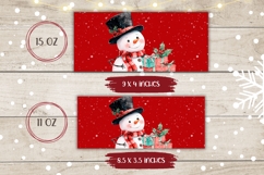 Red Christmas Snowman Mug, Christmas Presents Mug PNG Product Image 2