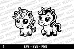 illustration of an adorable baby unicorn Product Image 2