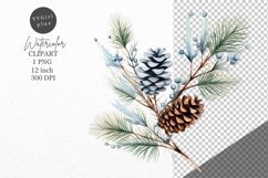 Christmas clipart, Pine branch clipart, Blue Christmas Product Image 1