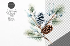 Christmas clipart, Pine branch clipart, Blue Christmas Product Image 1