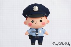 Watercolor Cute Police Clipart PNG Product Image 1