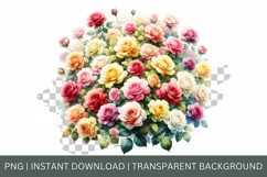 Flowers blooming Watercolor clipart, Floral clipart Product Image 2