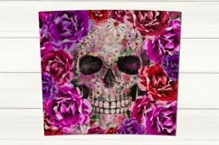 Halloween Gothic Skull and Flowers | Skinny tumbler design Product Image 2