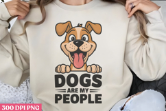 Dogs are my people PNG, Sarcastic Cartoon Dogs Sublimation P Product Image 1