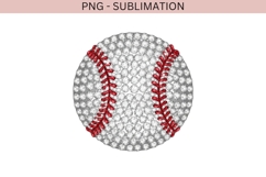 Baseball faux rhinestone png design for T-shirts Product Image 2