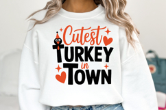 Cutest Turkey in Town Svg | Thanksgiving Svg | Shirt Svg Product Image 1