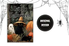 Cartoon Pumpkins Garden Flag, Halloween Cat Garden Flag Product Image 2