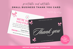 Luxury Coquette Thank You Card Template | Pink Elegant Product Image 2