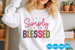 Simply Blessed quotes Christian SVG Design Product Image 2