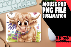 Cozy Mouse Mat Design Sublimation, Cute Cow Product Image 1
