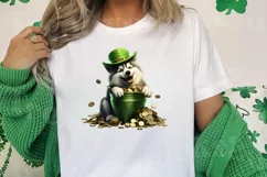 St Patricks Day Dog with Gold Coin Clipart, St Patricks Day Product Image 2