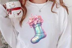 Pink Christmas Fairy Clipart Sublimation, Fairy Christmas Product Image 2