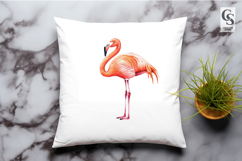 Pink Flamingo Bird Illustration Clipart Sublimation PNG Product Image 2