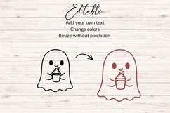 Ghost Holding Drink SVG, Halloween Ghost SVG Product Image 2
