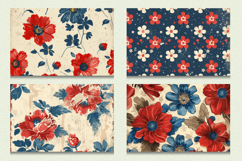 Patriotic Vintage Flowers Cutting Boards sublimation Designs Product Image 2