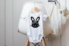 Baby bunny face silhouette with a bow SVG, EPS, PNG. Product Image 5