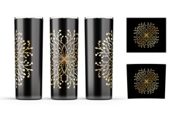 Gold mandala tumbler sublimation. Product Image 3
