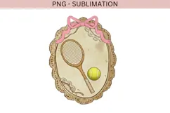 Vintage frame tennis png design for T-shirts Product Image 2