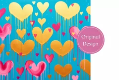 Blue Tumbler Wrap Design, Valentine's Day Tumbler PNG Product Image 2