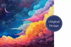 Moon Tumbler Wrap Design, Night Sky Tumbler Template Product Image 2