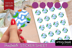 Abstract Doodle Round Sticker - Modern Texture Printable Product Image 1