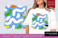 Abstract Doodle Square Tshirt Background - Modern Texture Product Image 1