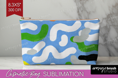 Abstract Doodle Cosmetic Bag - Modern Texture Makeup Bag PNG Product Image 1
