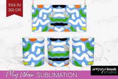 Abstract Doodle Mug Wrap - Modern Texture Mug PNG Product Image 1