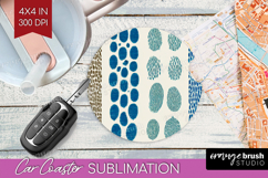 Abstract Doodle Car Coaster - Modern Texture Coaster PNG Product Image 1
