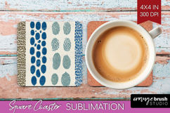 Abstract Doodle Square Coaster - Modern Texture Coaster PNG Product Image 1