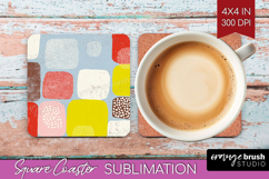 Abstract Doodle Square Coaster - Modern Texture Coaster PNG Product Image 1