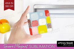 Abstract Doodle Magnet Sublimation - Modern Texture Square Product Image 1